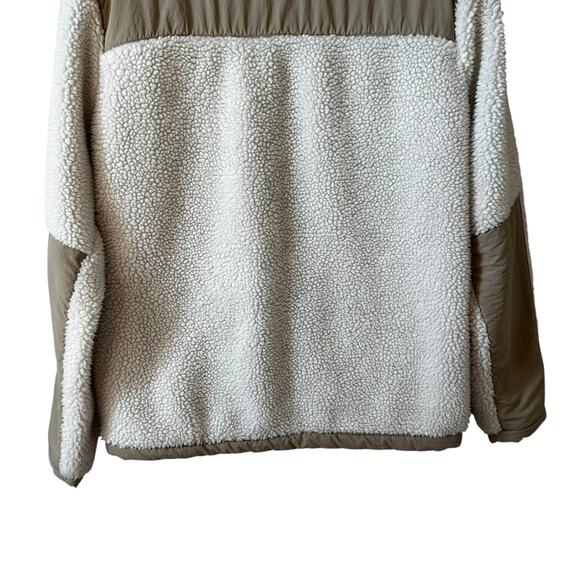 Y2K H&M Men’s Sherpa Fleece Jacket Regular Fit Cream Brown Size Small Gorpcore - Picture 6 of 11